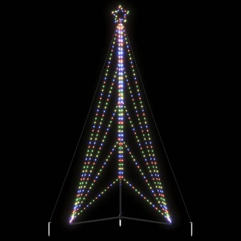 vidaXL LED коледна елха 615 светодиода Цветни 404, 5 см (4016423)