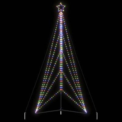 vidaXL LED коледна елха 615 светодиода Цветни 404, 5 см (4016423)