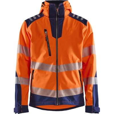 Blåkläder AB 4491 softshellová výstražná bunda oranžová/námornická modrá
