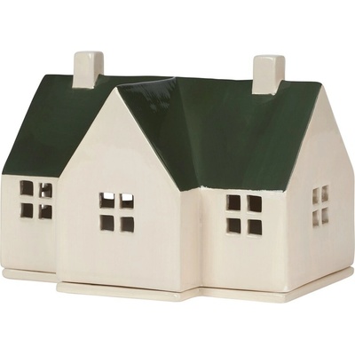 Svícen Broste BO 19x9,5 cm béžovo-zelený