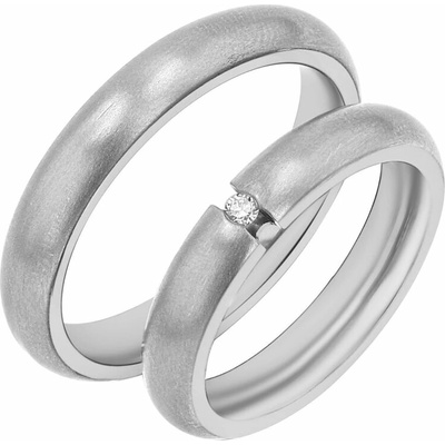 Eppi Polokruhové titánové snubné prstene s diamantom Edva RW50179