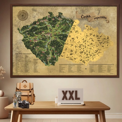 Stieracia mapa Česka DELUXE XXL - zlatá