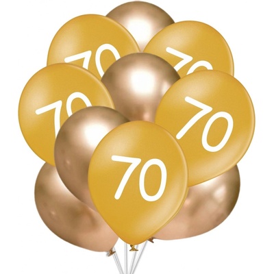 Balonky.cz Balónky 70 narozeniny zlaté 30 cm mix