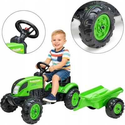 Falk Šlapací traktor 2057L Country Farmer s přívěsem zelený