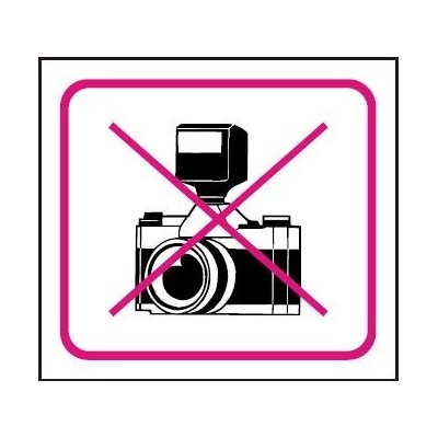 Samolepka Zákaz fotografovania 100x90mm