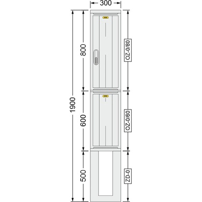 SFOS 300x1900x245mm OZ-0/80 + OZ-0/60 + ZD-0