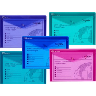 SNOPAKE Polyfile Twin Pocket s cvokom A4 electra 5 ks
