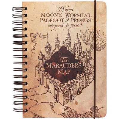 Erik Тефтер Erik Movies: Harry Potter - The Marauder's Map, със спирала, формат A5 (CTFBA50034)