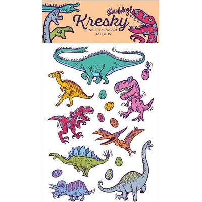 Dočasné tetovačky Kresky Dinosaury