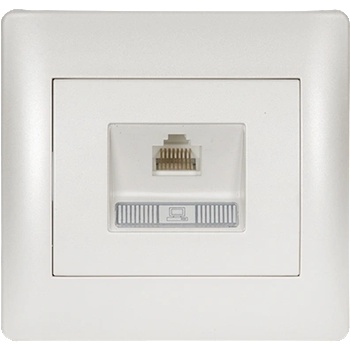 ELMARK Rhyme КОМПЮТЪРЕН КОНТАКТ rj45 (cat6e) БЯЛ МЕТАЛИК (112816e)