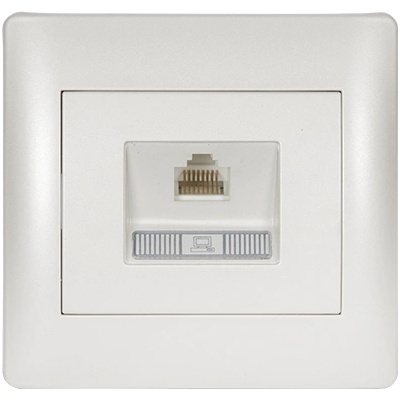 ELMARK Rhyme КОМПЮТЪРЕН КОНТАКТ rj45 (cat6e) БЯЛ МЕТАЛИК (112816e)