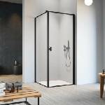 Radaway Правоъгълна душ кабина с люлееща се врата Radaway Nes KDJ I Frame 80x75 см матово черно-прозрачно покритие дясна (10022080-54-56R+10039075-54-56)