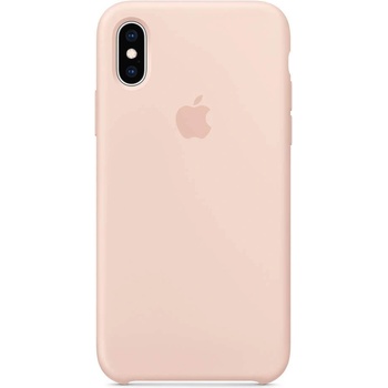 Apple Silicone Case - оригинален силиконов кейс за iPhone XS (пясъчна роза)