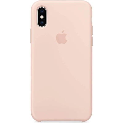 Apple Silicone Case - оригинален силиконов кейс за iPhone XS (пясъчна роза)
