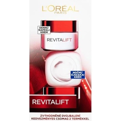 L'Oréal Paris Revitalift Duo Set darčekový set denný pleťový krém Revitalift 50 ml + nočný pleťový krém Revitalift 50 ml