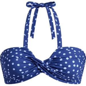 Seafolly Дамско бикини горнище Seafolly Women's Dolce Dot Halter Bandeau Bikini top - Classic Navy - размер 40 (EU) (150-6761-0114)