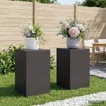 vidaXL Стойка за растения 2 pcs Черно 40 x 40 x 60 cm Стомана (8012531)