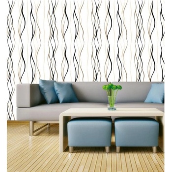 DIMEX ART s. r. o Луксозна флизелинова тапета кафяви вълнообразни линии