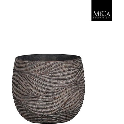 Mica КАШПА КЕРАМИЧНА КРЪГЛА hendrick Ø21.5х19см КАФЯВА (1113697)