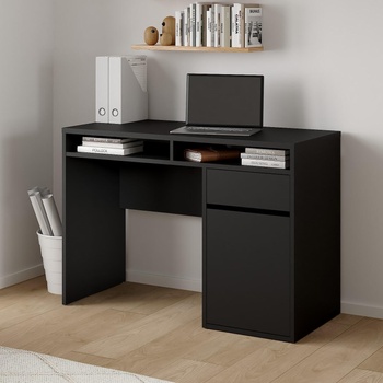 Бюро Function Plus с врата и чекмедже Черен мат