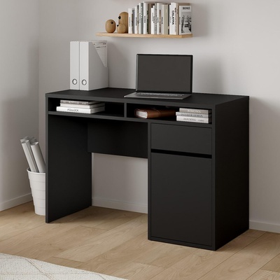 Бюро Function Plus с врата и чекмедже Черен мат