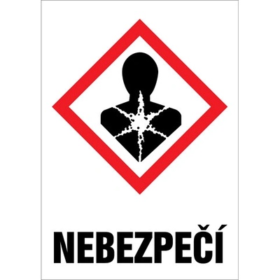 Značka GHS08 Nebezpečí, samolepicí fólie, 105 × 148 mm BZ FC620