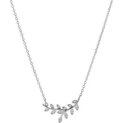 AGAIN Jewelry Stříbrný náhrdelník se zirkony Větvička AJNA0017 (Ag925/1000, 3,05 g)