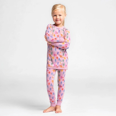 SAFA Dvouvrstvé rostoucí legíny pro děti merino bambus růžové