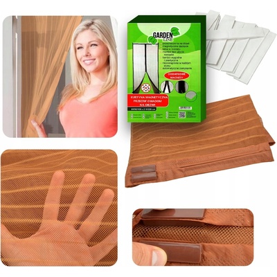 Dampod 6 v 1 magnetická sieť na dvere proti hmyzu Magic mesh 100x220 cm hnedá