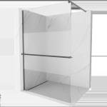Mexen Kioto+ душ стенен панел с рафт Walk-in 90 x 200 см, прозрачен/матов, четка антрацит - 800-090-121-66-35 (800-090-121-66-35)