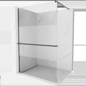 Mexen Kioto+ душ стенен панел с рафт Walk-in 90 x 200 см, прозрачен/матов, четка антрацит - 800-090-121-66-35 (800-090-121-66-35)