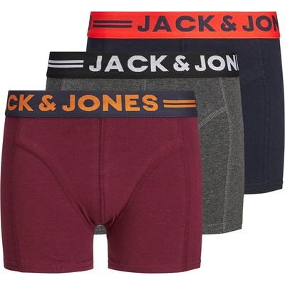 Jack and Jones Детски боксерки Jack and Jones 3 Pack Lichfield Trunks Junior Boys - Burgundy/Grey/Navy