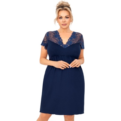Donna Нощница Koszula-nocna-Livia-Plus-Dark-Blue-GranatowyV-65232-Granatowy - Червен, размер XXXL