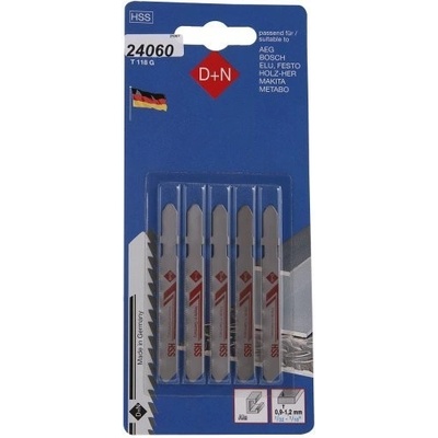 D+N Plátky do přímočaré pily 5ks 75mm / 1mm HSS 31030