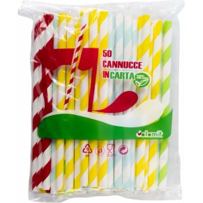 Dolomit papierové slamky farebné 13 cm 50 ks