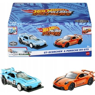 Mattel Hot Wheels Autíčka s náhonem 2-Pack sada GT-Scorcher a Porsche 911 GT3 HPR96