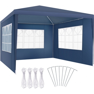 tectake 405965 pavilon barinas se 3 bočními díly, vodotěsný, 3x3m modrá