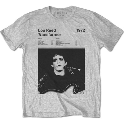 Lou Reed tričko Transformer Track List šedé