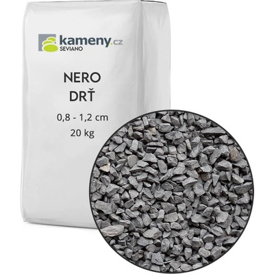 Okrasné kameny Nero drť - šedočerný mramor Vyberte si balení: 20 kg