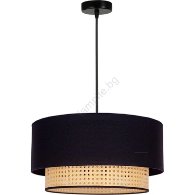 - Пендел BOHO 1xE27/15W/230V Ø 45 см черен/ратан (DU84397)