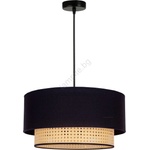 Duolla - Пендел BOHO 1xE27/15W/230V Ø 45 см черен/ратан (DU84397)