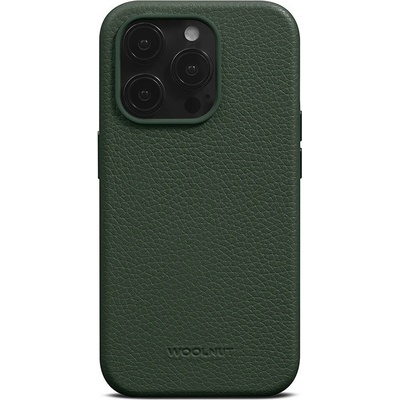 Woolnut kožený iPhone 15 Pro tmavo zelené