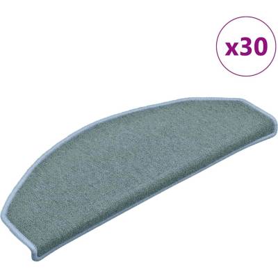 vidaXL Schodové rohože 30 ks 65 x 24 x 4 cm mořská modrá půlkulaté velké