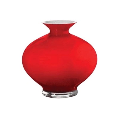 Váza AURORITA opálovo biela červená D20 cm
