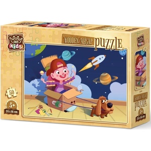 Art Puzzle Дървен пъзел Art Puzzle от 50 части - Малък астронавт (5886) - baby