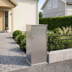 vidaXL Пощенска кутия Сребристо 50 x 52 x 100 cm Неръждаема стомана (8012583)