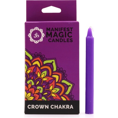 Ancient Wisdom Manifest Magic Candles Fialové 7. Korunní Čakra 12 ks