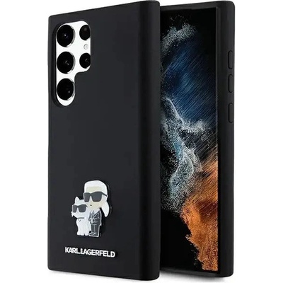 KARL LAGERFELD Кейс Karl Lagerfeld Silicone Karl&Choupette Metal Pin за Samsung Galaxy S24 Ultra, черен (3666339259167)