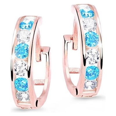 Cutie Jewellery Slušivé detské náušnice z ružového zlata C3345-80-X-4 svetlo modrá