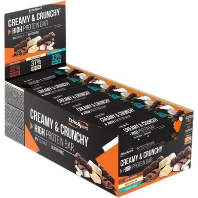 EthicSport CREAMY & CRUNCHY High Protein Bar [24 x 30 грама] Тъмен шоколад с кокос